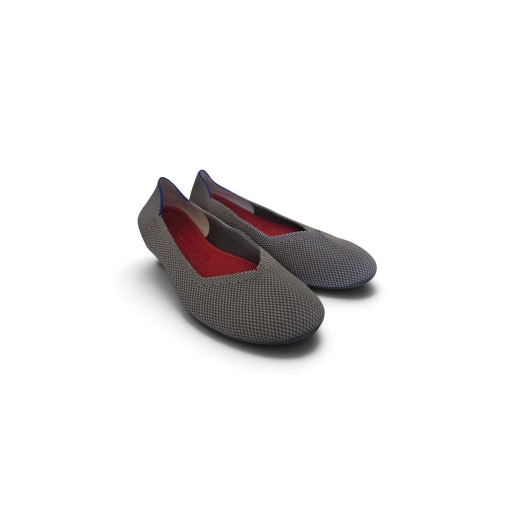 Rothys Gray Old Toe Ballet Flats sz 10 Old Money Preppy Minimalist Quiet Luxury